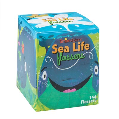 SmileMakers SmileCare Dental Floss, Sea Life Flosser, 1/Pack, 144 Pack/Carton (DEN642)