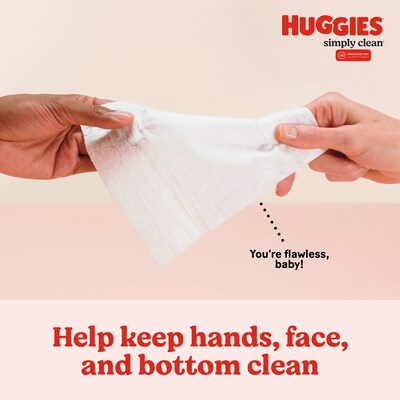 Huggies Simply Clean Baby Wipes with Aloe and Vitamin E, 64 Wipes/Pack, 11 Packs/Carton (53611)