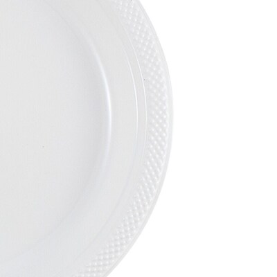 JAM PAPER 9" Plastic Plates, White, 60 Plates/Pack (9255320691g)