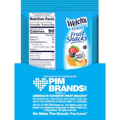 Welch's Gluten Free Mixed Fruit Gummies, 5 oz, 12 Bags/Carton (PIM05098)