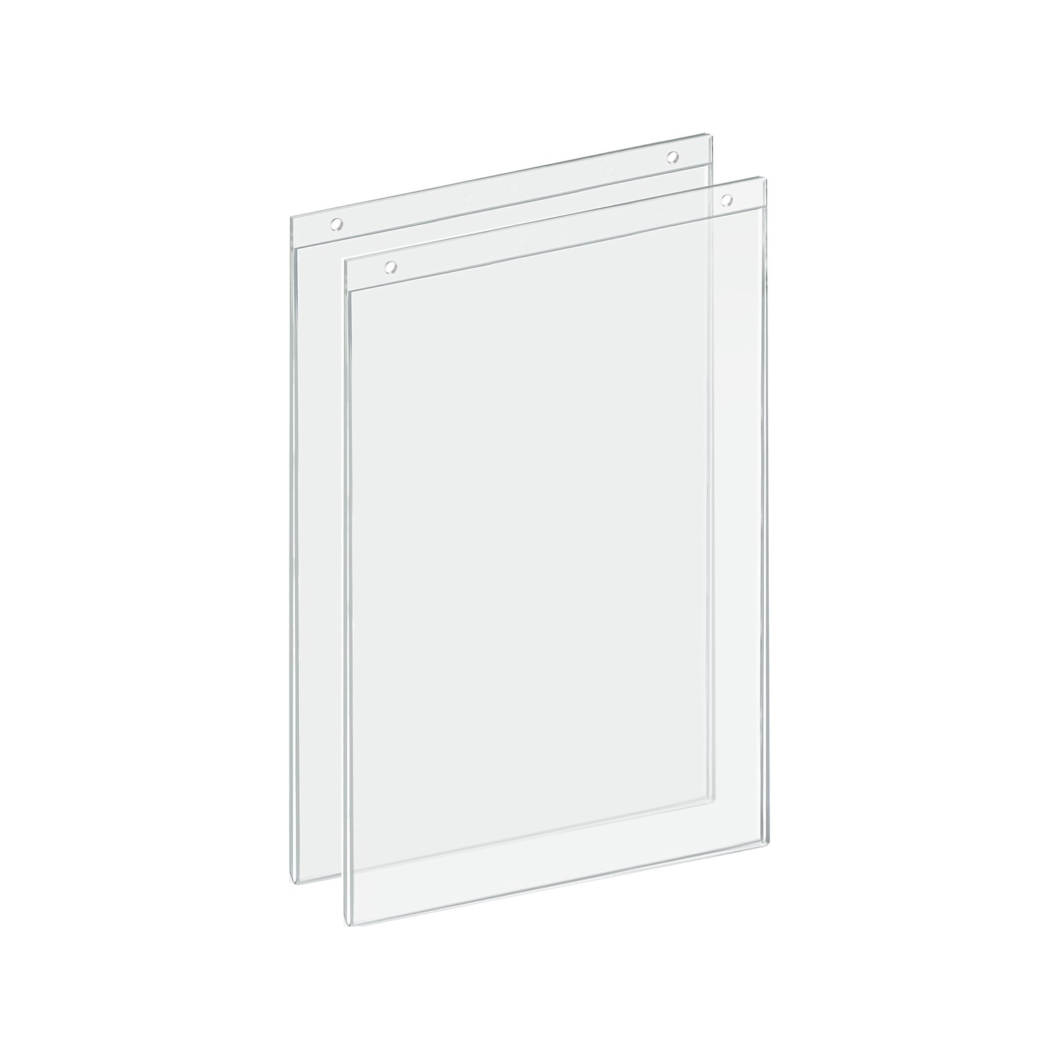 Azar Sign Holder, 11 x 17, Vertical, Wall Mounted, Clear Acrylic, 2/Pack (162708-2PK)
