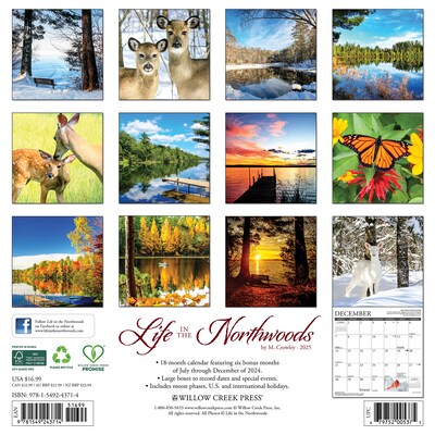 2025 Willow Creek Life in the Northwoods 12 x 12 Monthly Wall Calendar (43714)