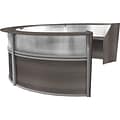 Regency Marque 142W Curved Reception Desk Workstation, Driftwood Gray (77314GY)