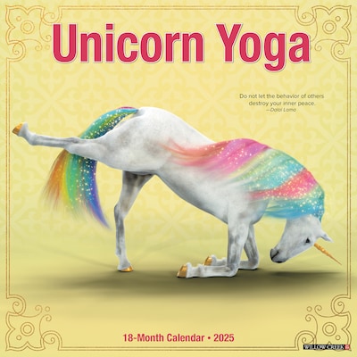 2025 Willow Creek Unicorn Yoga 12 x 12 Monthly Wall Calendar (45213)
