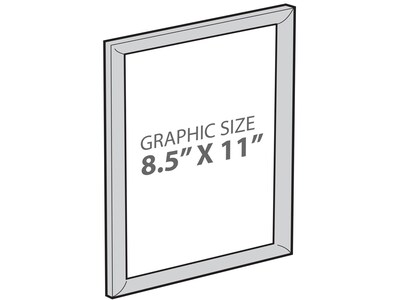 Azar Wall Poster Holder, 8.5 x 11, Silver Plastic Frame, 4/Pack (300336-SLV-4PK)