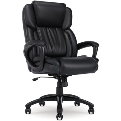 Serta Garret Ergonomic Bonded Leather Swivel Executive Chair, Space Black (43520E)