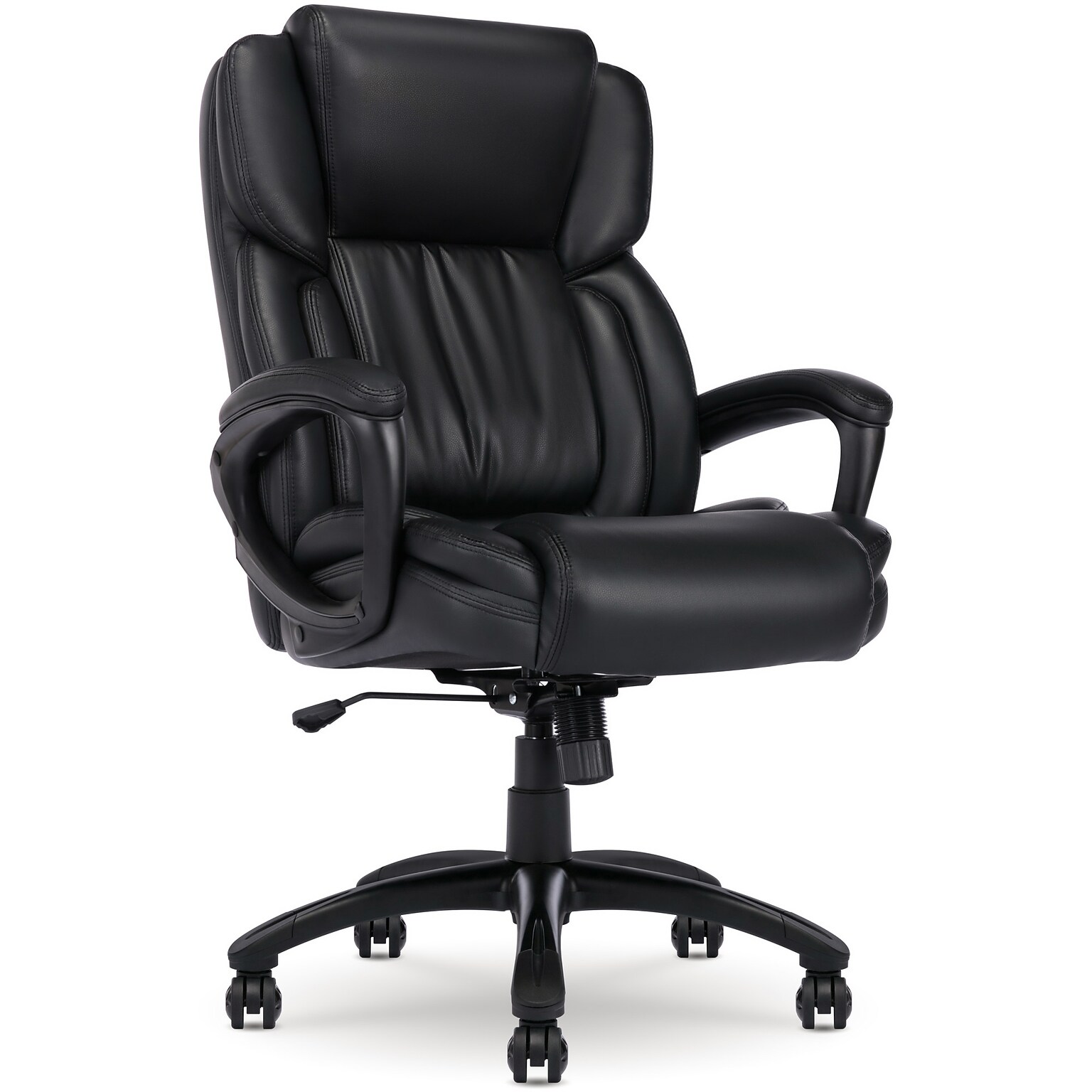 Serta Garret Ergonomic Bonded Leather Swivel Executive Chair, Space Black (43520E)