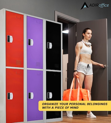 AdirOffice 72"H 2-Tier Purple Storage Locker (ADI629-202-PUR-DL)