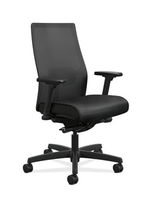 HON Ignition 2.0 Mesh/Vinyl Mid-Back Task Chair, Adjustable Arms, Black (HON12M2AMLU10TK)