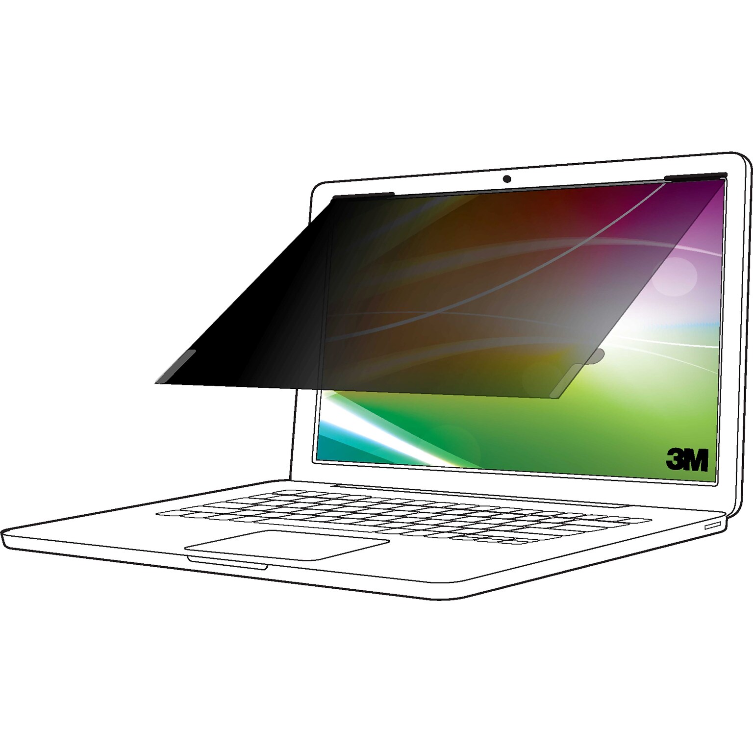 3M Bright Screen Privacy Filter for 15.6 Laptop, (16:9) (BP156W9B)