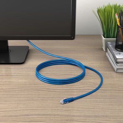 Staples TECH 100' Cat-6 Ethernet Cable, Male to Male, Blue (ST62452)