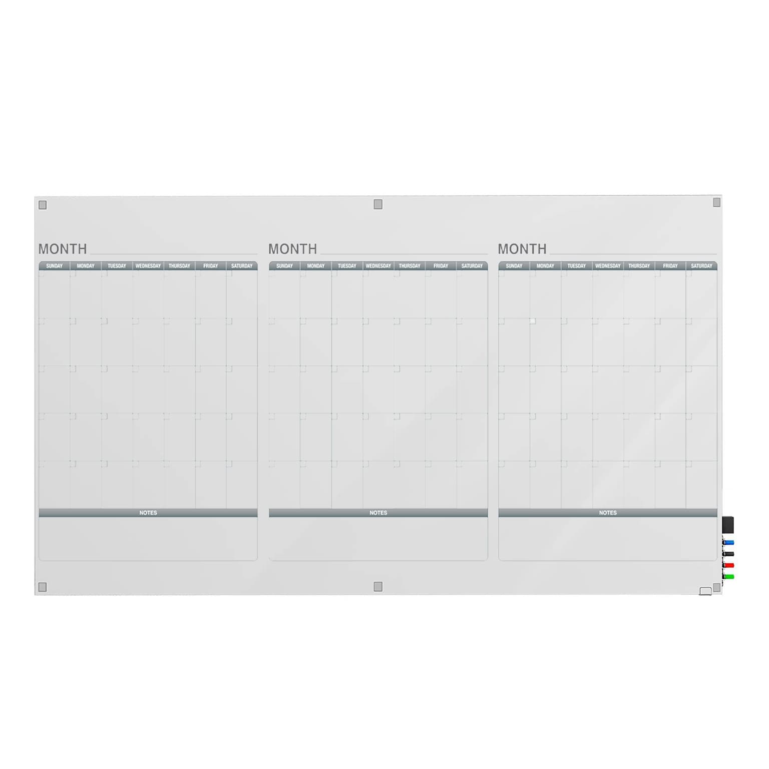 Ghent Harmony Glass Dry-Erase Calendar Whiteboard, 8 x 4 (GRPHMYRN33M-48)