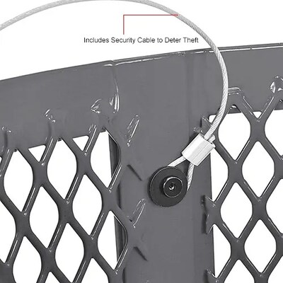Global Industrial Outdoor Diamond Steel Trash Can w/ Dome Lid, 36 Gallon, Gray (261948GY)
