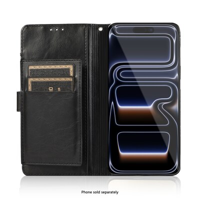 SaharaCase Indy Wallet Case for iPhone 17 Pro Max, Shock Absorbing, Scorpion Black (CP00995)