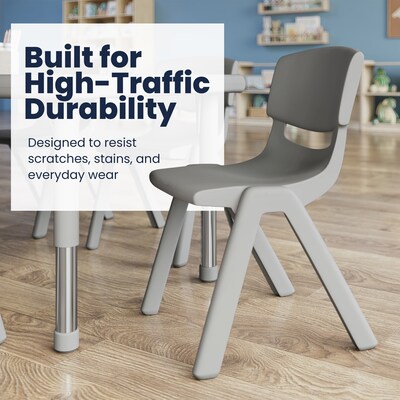 Flash Furniture Emmy Rectangular Activity Table Set, 48" x 24", Height Adjustable, Soft Gray (YCX13RECTTBSGYE)