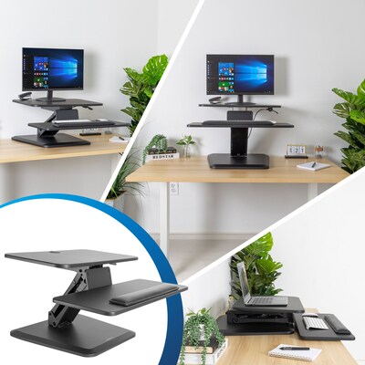 Mount-It! 23" W Compact Manual Adjustable Standing Desk Converter, Black (MI-7916)