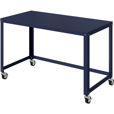 Lorell SOHO 48" W Computer Mobile Desk, 200 lb. Capacity, Navy (LLR18335)