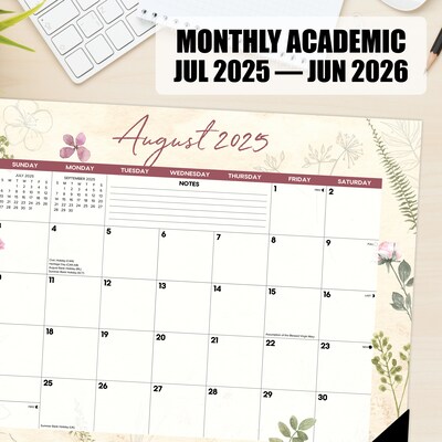 2025-2026 Willow Creek Botanical Garden 22" x 17" Academic Monthly Desk Pad Calendar (54987)