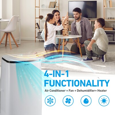 Coby 115-Volt 15,000 BTU (10,800 BTU DOE) Portable Air Conditioner, with Remote, White (CBPAC1080H)