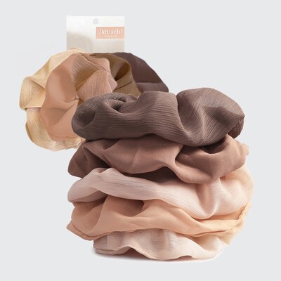 Kitsch Satin Sleep Scrunchie 5 Pc Set - Crepe Terracotta