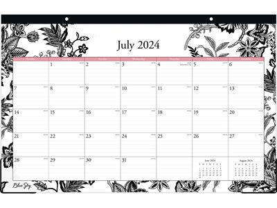 2024-2025 Blue Sky Analeis 17 x 11 Academic Monthly Desk Pad Calendar, Black/White (130617-A25)