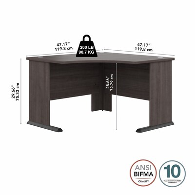 Bush Business Furniture Studio A 48"W Corner Computer Desk, Storm Gray (SDD148SG)