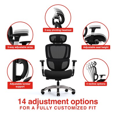 Staples Hyken Pro Ergonomic Mesh Swivel Task Chair, Black (ST63228)