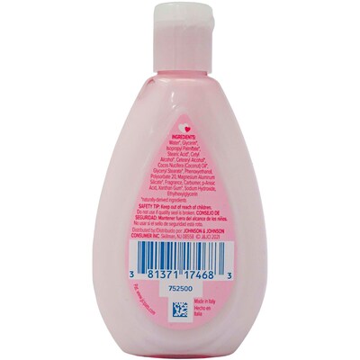 Johnson's Baby Lotion with Coconut Oil, 1.7 oz Travel Size Bottle, 8 Bottles/Bag, 12 Bags/Carton