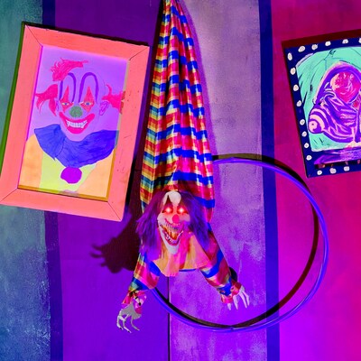 Haunted Hill Farm Animatronic Hanging Upside Down Clown (HHCLOWN-39HLSA)