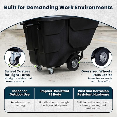 Alpine Industries Tilt Truck, 1/2 Cubic Yard, Black (500-12850-NR-BLK)