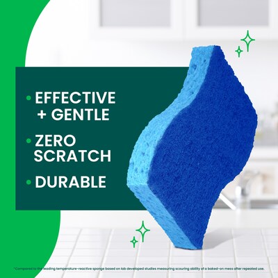Scotch-Brite Zero Scratch Scrub Sponge, Blue, 6/Pack (526-5)