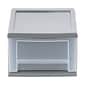 Iris Stackable Plastic Storage Bin with Drawer, Gray, 5/Pack (500162)