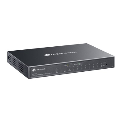 TP-Link Omada 10-Ports Gigabit Ethernet PoE+ Managed Switch, 1000Mbps, Black (ES210GMP)