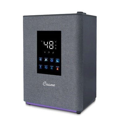 Crane Ultrasonic Cool & Warm Mist Console Humidifier, 1.3-Gallon, For Rooms 500 sq. ft., Metallic (EE-6913)