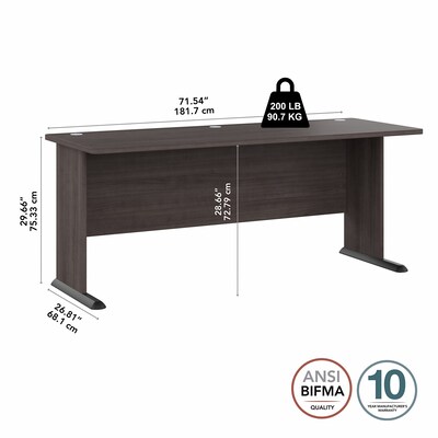 Bush Business Furniture Studio A 72"W Computer Desk, Storm Gray (SDD172SG)