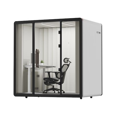 FlexiSpot NeoPod Flex Series Sound Absorbing 4-Person Privacy Booth, White (P4F-2W)