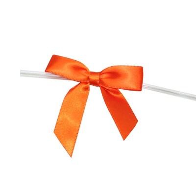JAM Paper Satin Bows, Orange Satin, 100/Pack (52640349180)