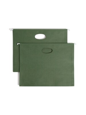 Smead 100% Recycled Hanging File Jacket, 3 1/2 Expansion, Letter Size, Standard Green, 10/Box (6422