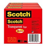 Scotch® Transparent Tape Refill, 1 x 72 yds., 3 Rolls (600-72-3PK)