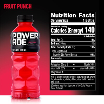 Powerade Fruit Punch Liquid Sports Drink, 20 oz., 24/Carton (00049000003710)