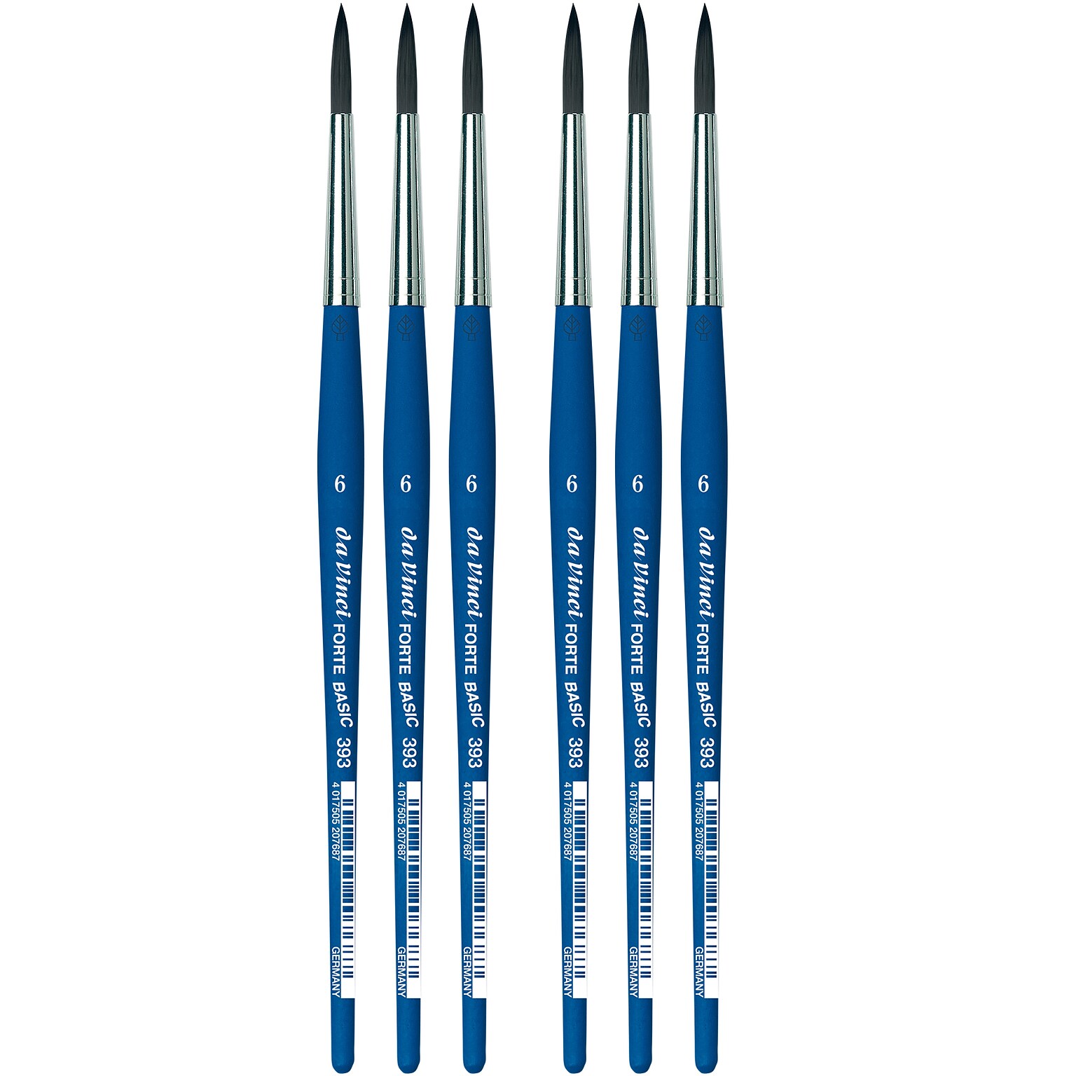 da Vinci FORTE BASIC Acrylic Synthetic Bristle, Round Brush, 6/Pack (DVXVA3936-6)