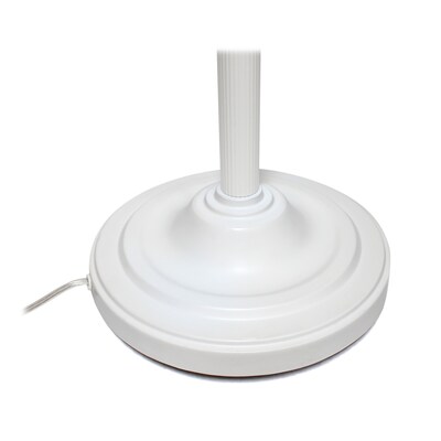 Lalia Home Torchiere Floor Lamp with Reading Light and Marble Glass Shades, White (LHF-3003-WH)