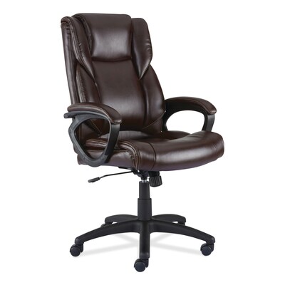 Alera® Brosna Series Fixed Arm Leather Task Chair, Brown (ALEBRN42B59)