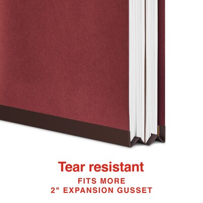 Staples 60% Recycled Heavy Duty Pressboard Classification Folder, 1-Divider, 2" Expansion, Letter Size, Red, 10/Box (ST62558)