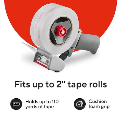 Staples Packing Tape Dispenser, Gray, Handheld Carton Sealer