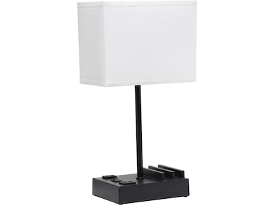 Simple Designs LED Multiuse Table Lamp, Black/White (LT1110-WOB)