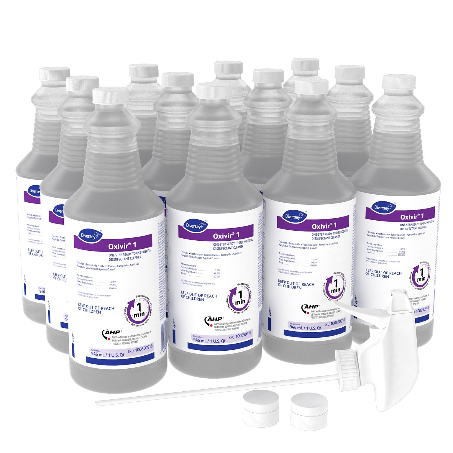 Oxivir 1 Accelerated Hydrogen Peroxide Ready-to-Use Spray, 32 oz., 12/Carton (100850916)