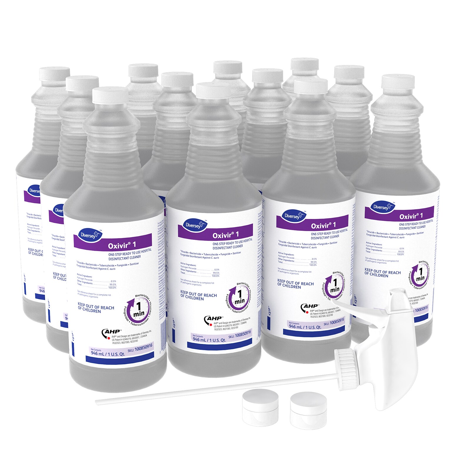 Oxivir 1 Accelerated Hydrogen Peroxide Ready-to-Use Spray, 32 oz., 12/Carton (100850916)