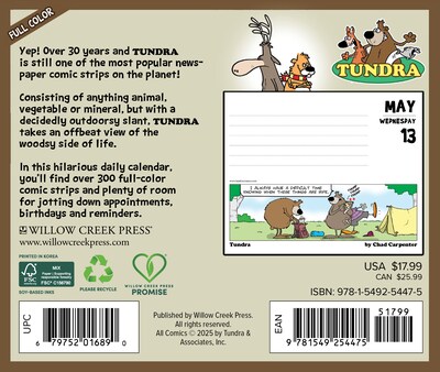 2026 Willow Creek Tundra 6.2 x 5.4 Day-to-Day Calendar (54475)