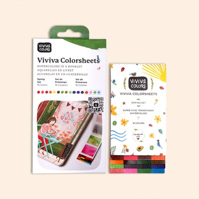 Viviva Watercolor Paint Colorsheets Pallette, Assorted Colors, 16 Colors/Set  (VIV276003)